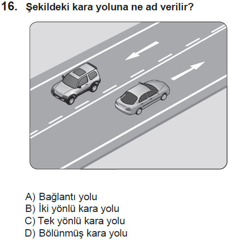 Genel deneme 1, 16. sorunun metni ve seçenekleri