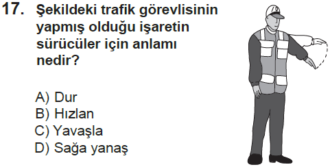 Genel deneme 1, 17. sorunun metni ve seçenekleri
