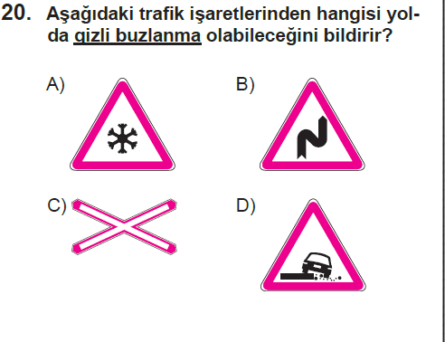 Genel deneme 1, 20. sorunun metni ve seçenekleri