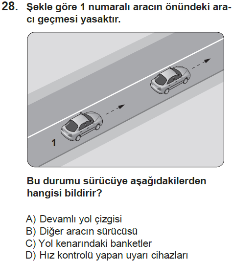 Genel deneme 1, 28. sorunun metni ve seçenekleri