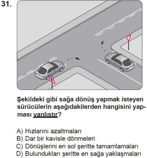 Genel deneme 1, 31. sorunun metni ve seçenekleri