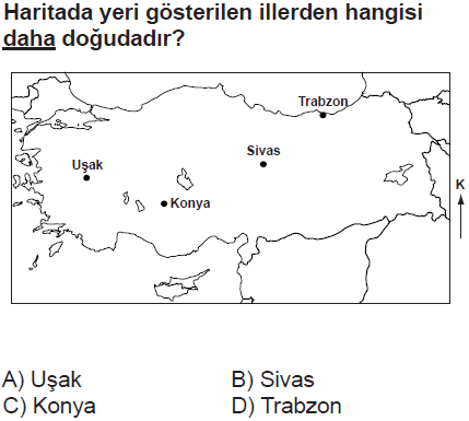 Trafik ve çevre · Konu testi 7, 12. sorunun metni ve seçenekleri